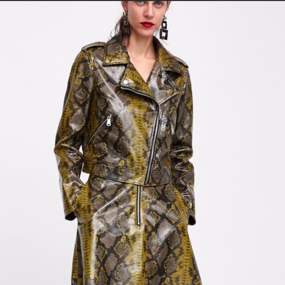 Zara Jackets & Blazers - New ZARA snakeskin printed biker jacket